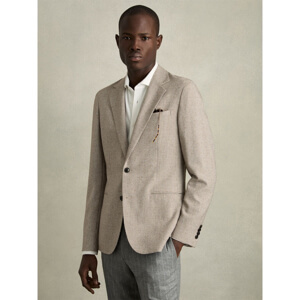 REISS GARLAND Single Breasted Blazer with Wool in Puppytooth Check